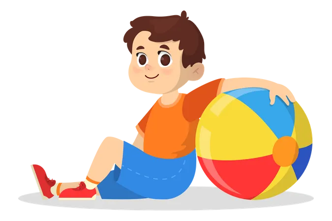 Niño con pelota  Ilustración