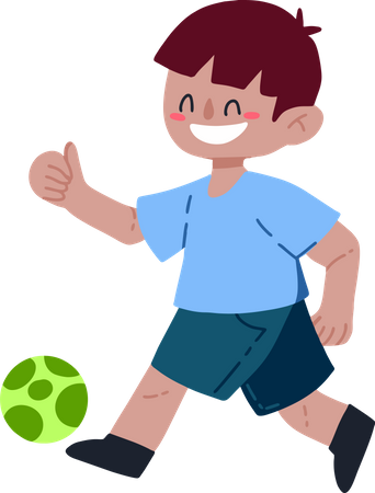 Niño jugando pelota  Ilustración