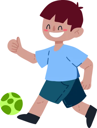 Niño jugando pelota  Ilustración