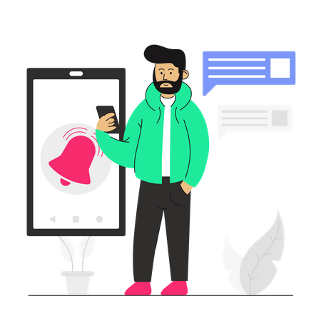 Notificação de smartphone  Ilustração
