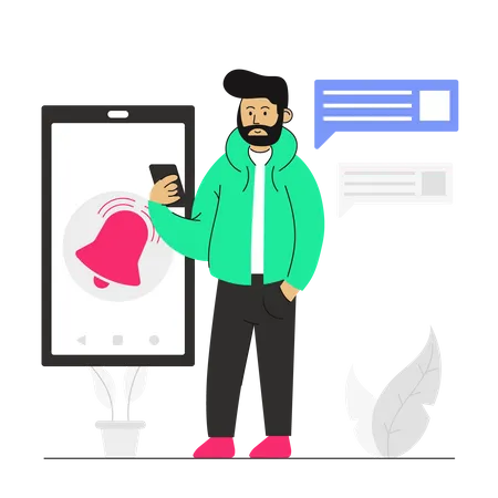 Notificação de smartphone  Ilustração