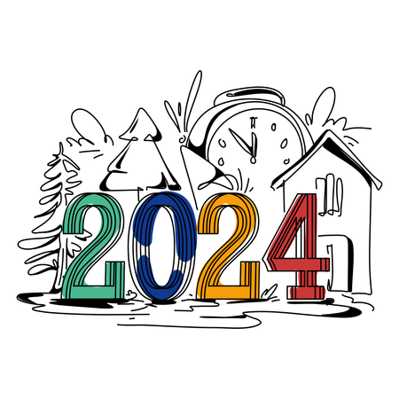 Nouvel An 2024  Illustration