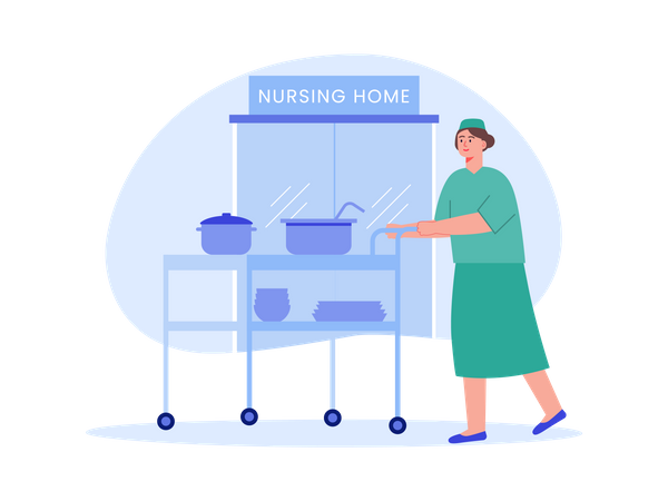 Nurse in nursing home  Illustration