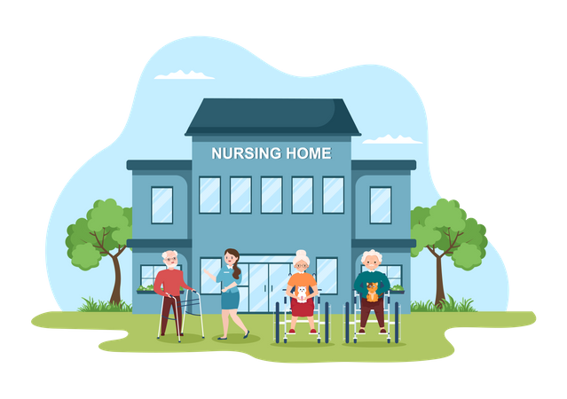 Nursing Home Building  Illustration