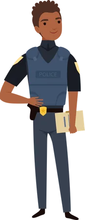 Oficial de policía masculino  Ilustración