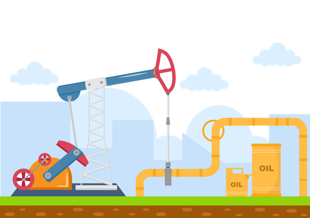 Oil Gas Fuel Industry  Illustration