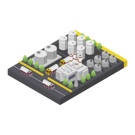 Oil refinery area  Illustration