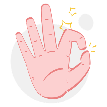 Ok Hand Gesture  イラスト