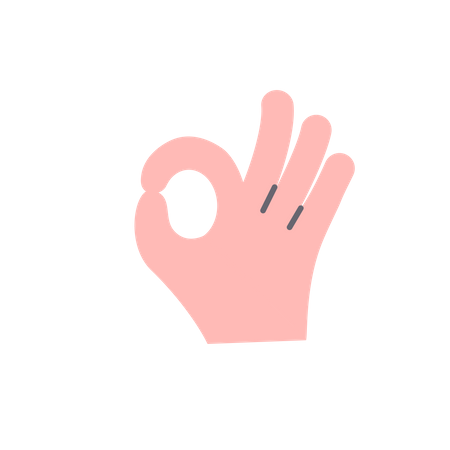 Ok hand gesture  イラスト