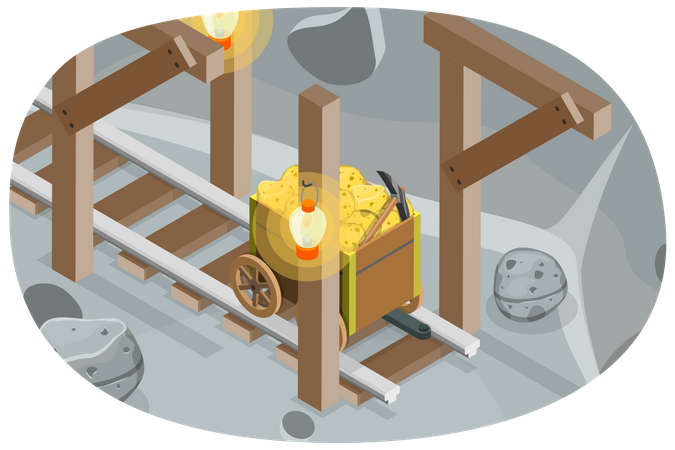 Old Gold Mine  Illustration