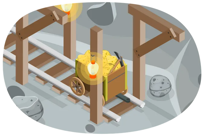 Old Gold Mine  Illustration