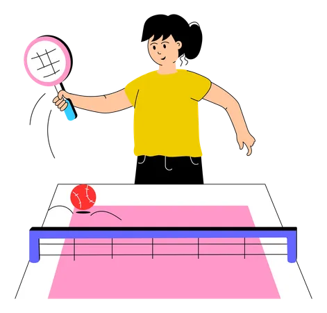 Olympics athlete playing table tennis  Illustration