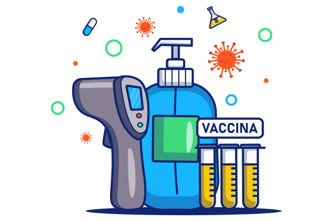 Tube à essai de vaccin omicron  Illustration