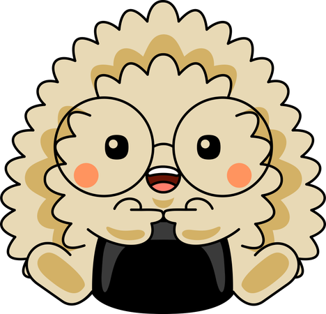 Onigiri mascot shy  Illustration