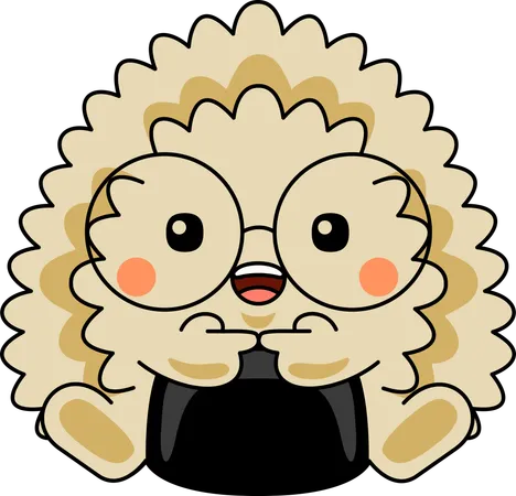 Onigiri mascot shy  Illustration