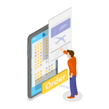 온라인 비행기 티켓 예약  일러스트레이션
