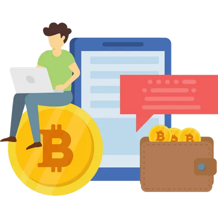 Online Bitcoin wallet  Illustration