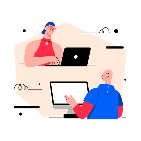 Online business conference  Illustration