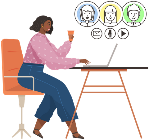 Online business meeting  Illustration