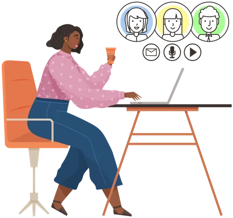 Online business meeting  Illustration