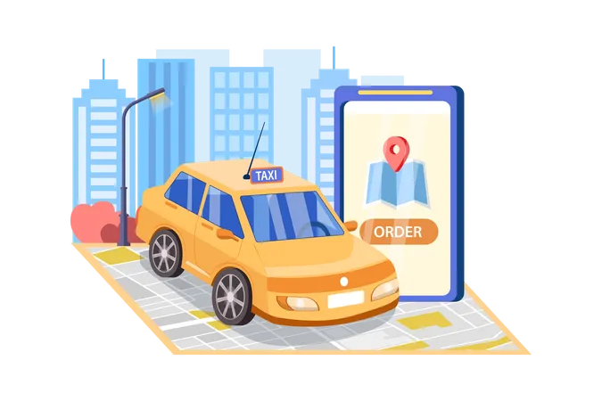 Online cab booking  Illustration