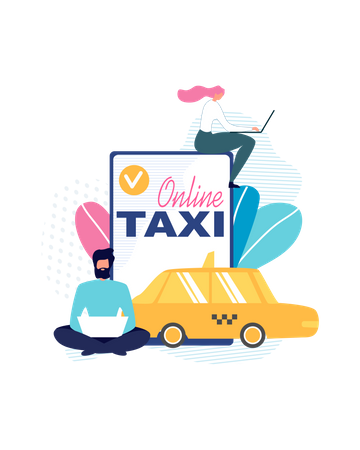 Online cab booking  Illustration