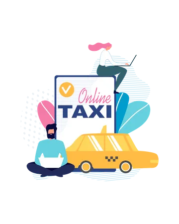 Online cab booking  Illustration