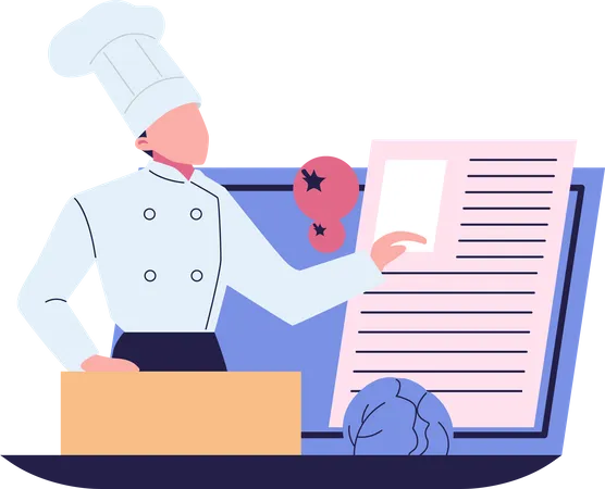 Online culinary educational video  イラスト