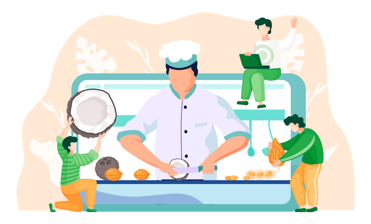 Online culinary video lesson  Illustration