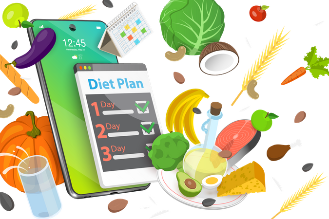 Online Diet Plan  Illustration