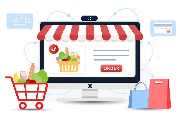 Online food order  Illustration