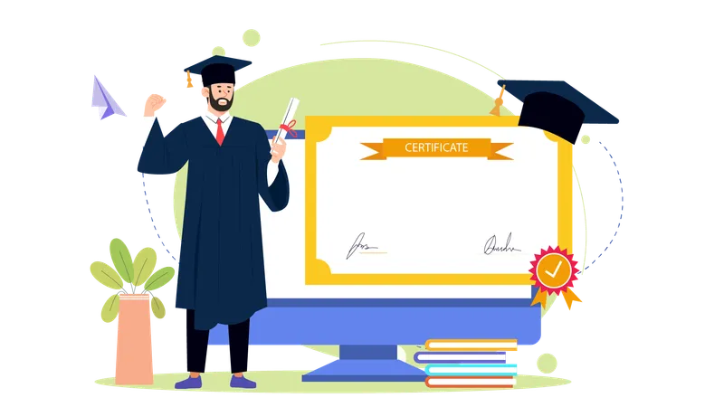 Online Graduation  Illustration