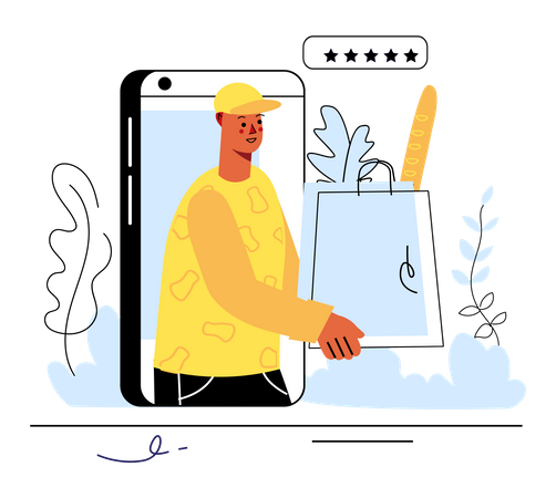 Online grocery delivery  Illustration