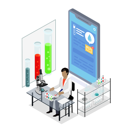 Online Laboratory Diagnostic  일러스트레이션