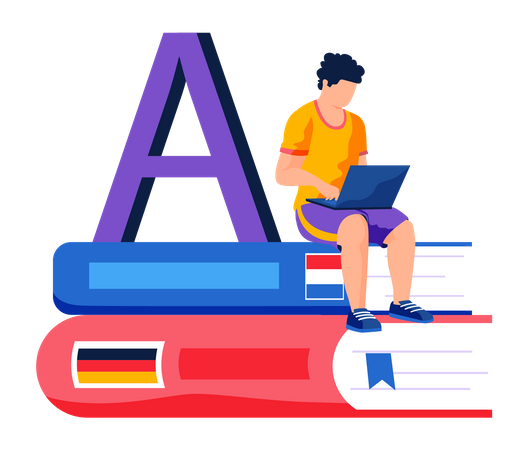 Online Language classes  Illustration