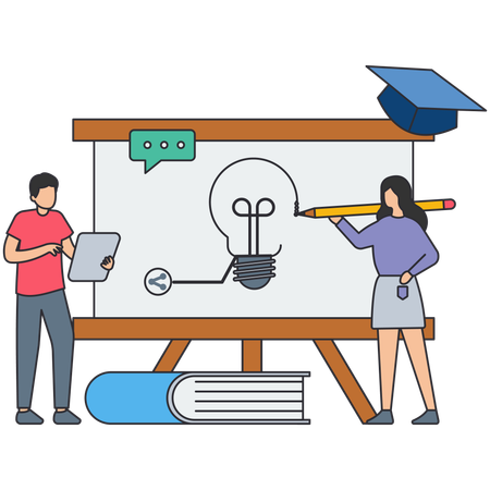 Online Lessons or Online education  Illustration