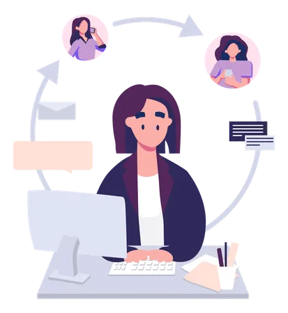 Online Meeting Conducted By Employees  Illustration