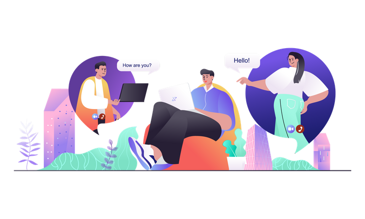 Online Meeting  Illustration