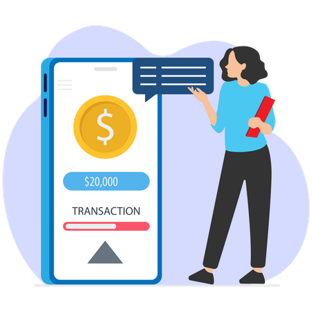 Online money transfer  Illustration