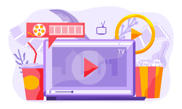 Online movie watching  Illustration