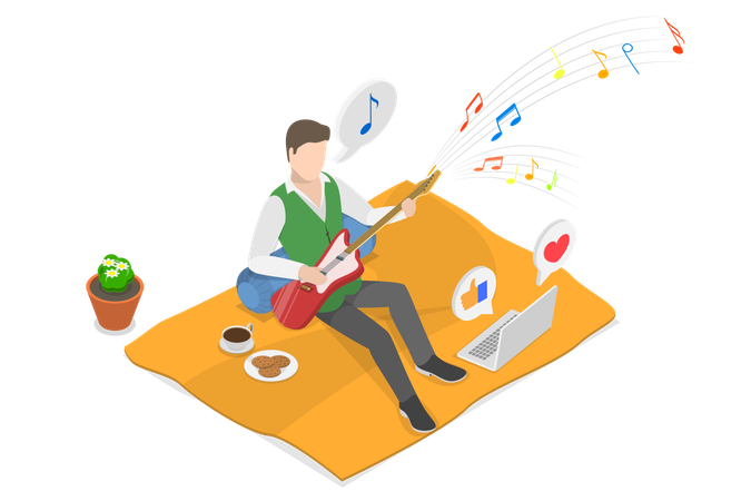 Online music class  イラスト