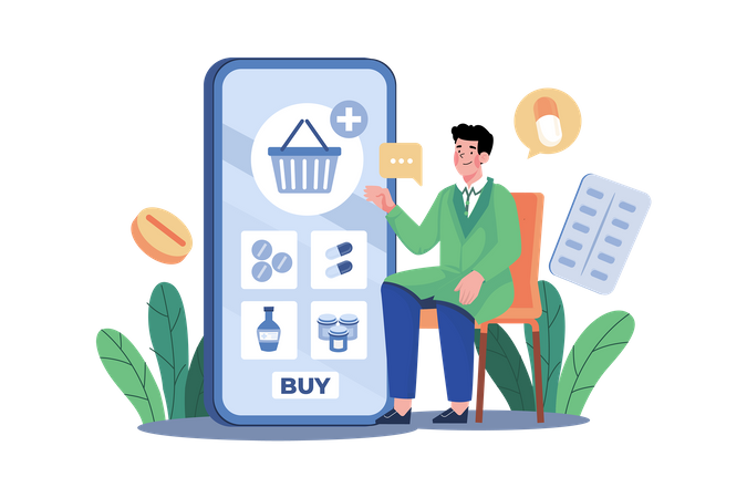 Online Pharmacy App  Illustration