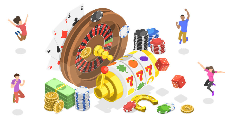 Online roulette slot machine  Illustration