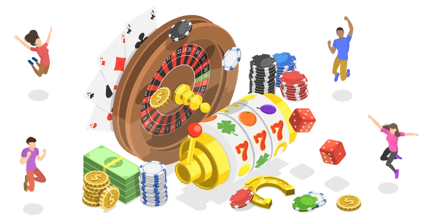 Online roulette slot machine  Illustration