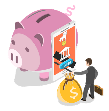 Online Savings Bank Account  Illustration