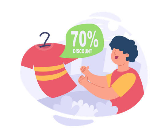 Online shopping discount  Illustration