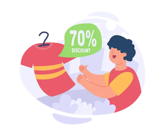 Online shopping discount  Illustration