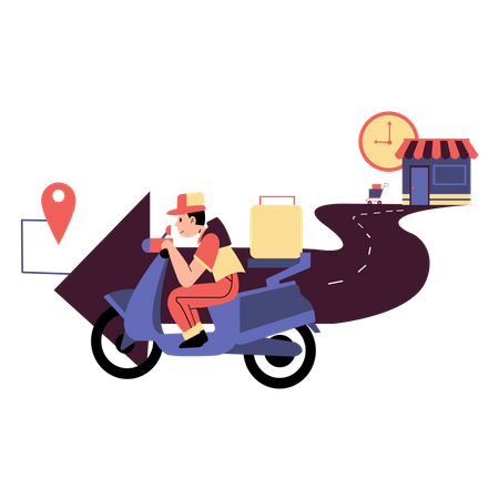 Online shopping fast delivery  Illustration