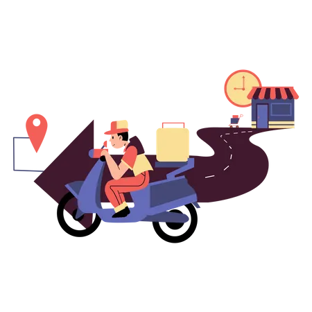 Online shopping fast delivery  Illustration