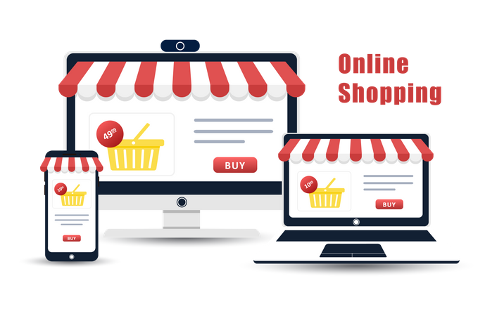 Online shopping  Illustration